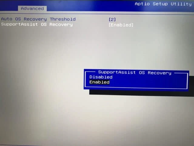 戴尔BIOS Support Assist OS Recovery