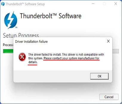 Windows 11 安装雷电驱动报错