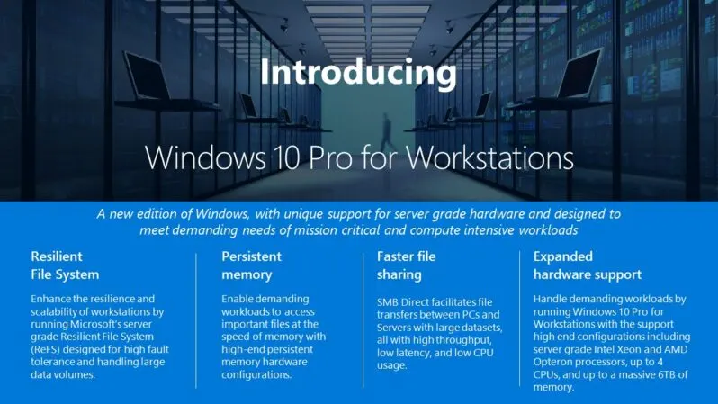 Windows 10 Pro for Workstations 的优势