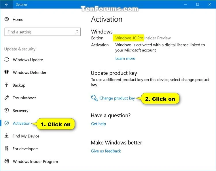 Windows 10 更改产品密钥