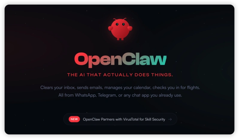 OpenClaw 官网截图